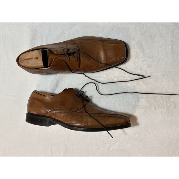 Johnson & Brown Mens Leather Shoes Size 12W  Lace up Square Toe Oxford 20-6462 main image 4